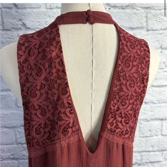 Aeropostale Lace Cottagecore High Neck Ruffle Shift Dress - Picture 3 of 10